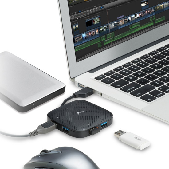 TP-Link UH400 interface hub USB 3.2 Gen 1 (3.1 Gen 1) Type-A 5000 Mbit/s Black TP-Link UH400 interface hub USB 3.2 Gen 1 (3.1 Gen 1) Type-A 5000 Mbit/s Black