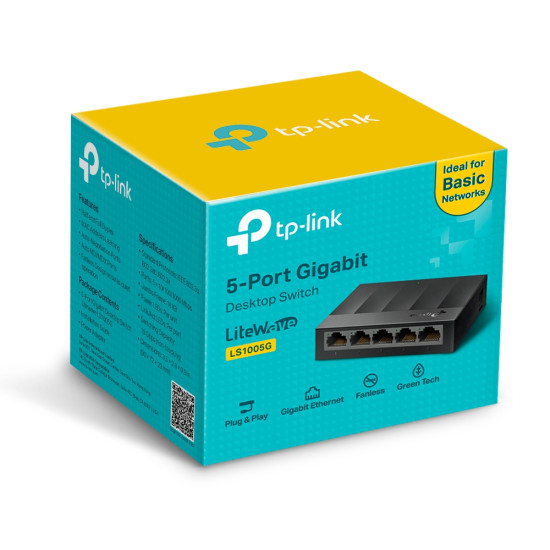 TP-Link LS1005G network switch Unmanaged Gigabit Ethernet (10/100/1000) Black TP-Link LS1005G network switch Unmanaged Gigabit Ethernet (10/100/1000) Black