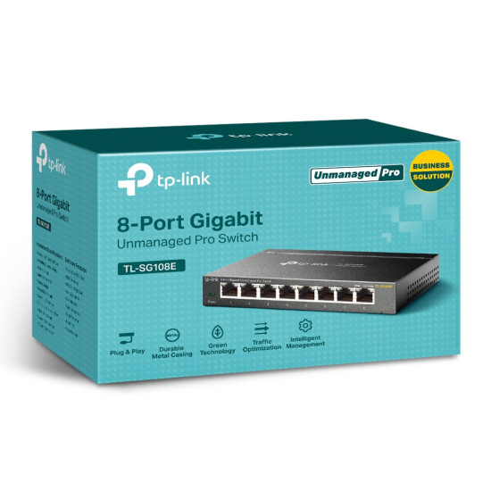 TP-Link TL-SG108E network switch Managed L2 Gigabit Ethernet (10/100/1000) Black TP-Link TL-SG108E network switch Managed L2 Gigabit Ethernet (10/100/1000) Black