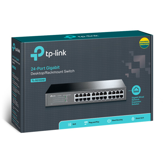 TP-Link TL-SG1024D network switch Unmanaged Gigabit Ethernet (10/100/1000) Grey TP-Link TL-SG1024D network switch Unmanaged Gigabit Ethernet (10/100/1000) Grey