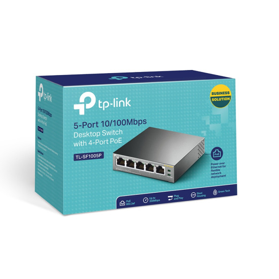 TP-Link TL-SF1005P network switch Unmanaged Fast Ethernet (10/100) Power over Ethernet (PoE) Black TP-Link TL-SF1005P network switch Unmanaged Fast Ethernet (10/100) Power over Ethernet (PoE) Black