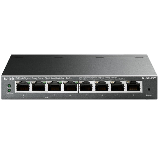 TP-Link TL-SG108PE network switch Managed L2 Gigabit Ethernet (10/100/1000) Power over Ethernet (PoE) Black TP-Link TL-SG108PE network switch Managed L2 Gigabit Ethernet (10/100/1000) Power over Ethernet (PoE) Black