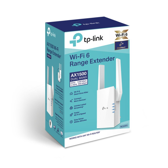 TP-Link RE505X network extender Network transmitter & receiver White 10, 100, 1000 Mbit/s TP-Link RE505X network extender Network transmitter & receiver White 10, 100, 1000 Mbit/s