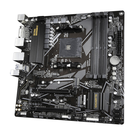 Mainboard|GIGABYTE|AMD B550|SAM4|Micro-ATX|Memory DDR4|Memory slots 4|1xPCI-Express 3.0 1x|1xPCI-Express 3.0 4x|1xPCI-Express 4.0 16x|2xM.2|1xDVI-D|1xHDMI|2xAudio-In|1xAudio-Out|4xUSB 2.0|4xUSB 3.2|1xPS/2|1xRJ45|B550MDS3H1.7 Mainboard|GIGABYTE|AMD B550|SAM4|Micro-ATX|Memory DDR4|Memory slots 4|1xPCI-Express 3.0 1x|1xPCI-Express 3.0 4x|1xPCI-Express 4.0 16x|2xM.2|1xDVI-D|1xHDMI|2xAudio-In|1xAudio-Out|4xUSB 2.0|4xUSB 3.2|1xPS/2|1xRJ45|B550MDS3H1.7