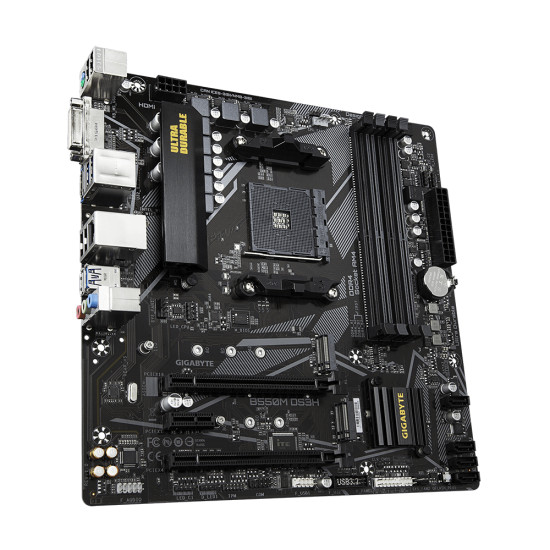 Mainboard|GIGABYTE|AMD B550|SAM4|Micro-ATX|Memory DDR4|Memory slots 4|1xPCI-Express 3.0 1x|1xPCI-Express 3.0 4x|1xPCI-Express 4.0 16x|2xM.2|1xDVI-D|1xHDMI|2xAudio-In|1xAudio-Out|4xUSB 2.0|4xUSB 3.2|1xPS/2|1xRJ45|B550MDS3H1.7 Mainboard|GIGABYTE|AMD B550|SAM4|Micro-ATX|Memory DDR4|Memory slots 4|1xPCI-Express 3.0 1x|1xPCI-Express 3.0 4x|1xPCI-Express 4.0 16x|2xM.2|1xDVI-D|1xHDMI|2xAudio-In|1xAudio-Out|4xUSB 2.0|4xUSB 3.2|1xPS/2|1xRJ45|B550MDS3H1.7