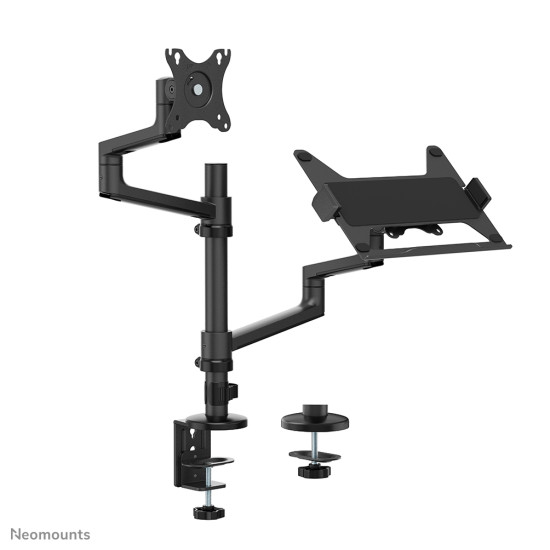 Neomounts DS20-425BL2 Monitor arm with laptop holder 17-27" - space saving Neomounts DS20-425BL2 Monitor arm with laptop holder 17-27" - space saving