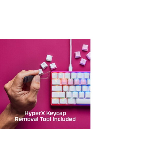 HyperX Rubber Keycaps - Gaming Accessory Kit - Pink (US Layout) HyperX Rubber Keycaps - Gaming Accessory Kit - Pink (US Layout)