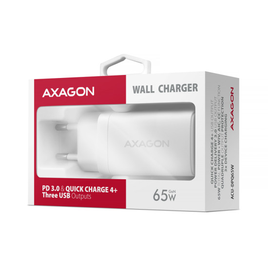Axagon ACU-DPQ65W mobile device charger Mobile phone, Netbook, Laptop, Smartphone, Smartwatch, Tablet, Universal White AC Fast charging Indoor Axagon ACU-DPQ65W mobile device charger Mobile phone, Netbook, Laptop, Smartphone, Smartwatch, Tablet, Universal White AC Fast charging Indoor