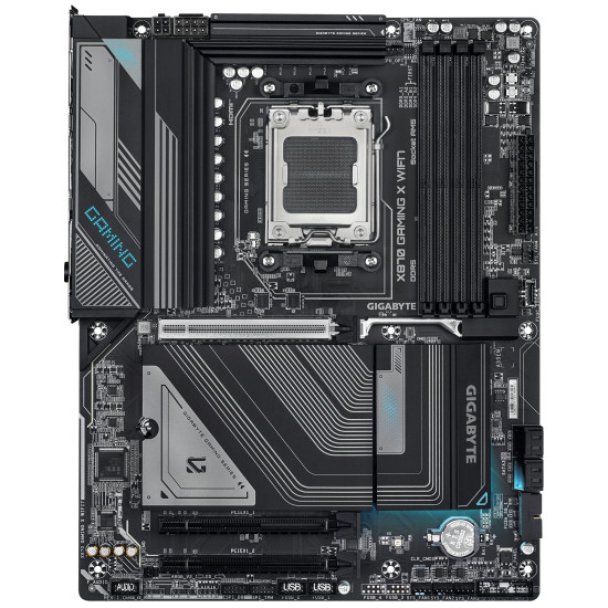 GIGABYTE X870 GAMING X WIFI7 Motherboard - Supports AMD Ryzen 9000 CPUs, 16+2+2 phases VRM, up to 8000MHz DDR5 (OC), 1xPCIe 5.0 + 2xPCIe 4.0, Wi-Fi 7, 2.5GbE LAN, USB 4 GIGABYTE X870 GAMING X WIFI7 Motherboard - Supports AMD Ryzen 9000 CPUs, 16+2+2 phases VRM, up to 8000MHz DDR5 (OC), 1xPCIe 5.0 + 2xPCIe 4.0, Wi-Fi 7, 2.5GbE LAN, USB 4