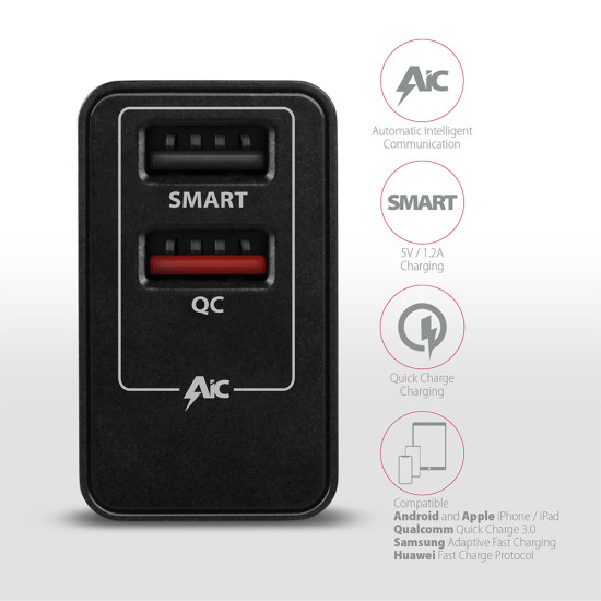 Axagon ACU-QS24 mobile device charger Smartphone Black AC Fast charging Indoor Axagon ACU-QS24 mobile device charger Smartphone Black AC Fast charging Indoor