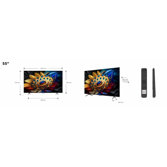 TCL C65 Serie C6 Smart TV QLED 4K 55" 55C655, audio Onkyo con subwoofer, Dolby Vision - Atmos, Google TV TCL C65 Serie C6 Smart TV QLED 4K 55" 55C655, audio Onkyo con subwoofer, Dolby Vision - Atmos, Google TV
