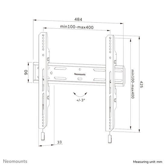 Neomounts WL30S-850BL14 TV mount wall 32-75" - fixed - lockable - fast installation