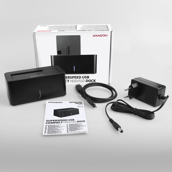 Axagon ADSA-SN storage drive docking station USB 3.2 Gen 1 (3.1 Gen 1) Type-A Black Axagon ADSA-SN storage drive docking station USB 3.2 Gen 1 (3.1 Gen 1) Type-A Black