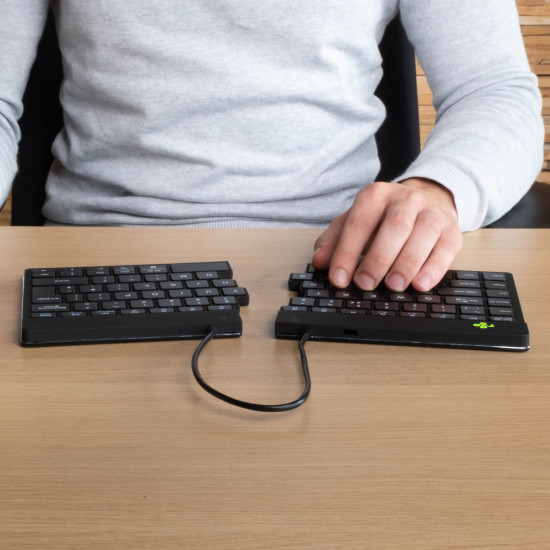 R-Go Tools Ergonomic keyboard R-Go Split Break with break software, ergonomic split keyboard, QWERTY (UK), Bluetooth, black R-Go Tools Ergonomic keyboard R-Go Split Break with break software, ergonomic split keyboard, QWERTY (UK), Bluetooth, black