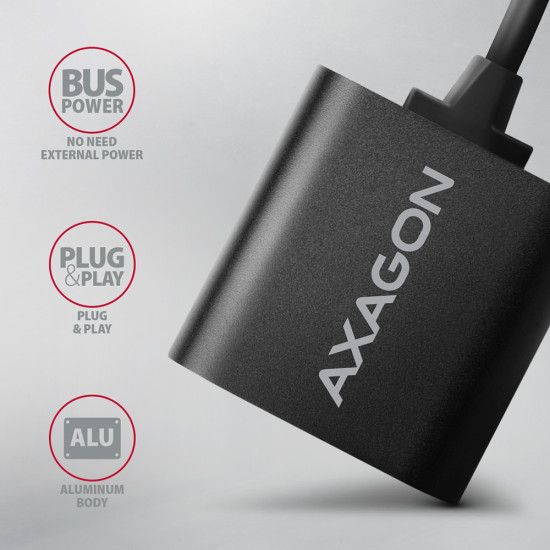 Axagon ADA-12 USB 2.0 Stereo Audio Mini-Adapter 15 cm Kabellänge - Kabel - Audio/Multimedia 2.0 channels Axagon ADA-12 USB 2.0 Stereo Audio Mini-Adapter 15 cm Kabellänge - Kabel - Audio/Multimedia 2.0 channels