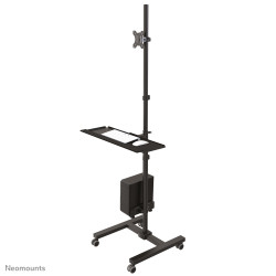 NEWSTAR MOBILE WORKPLACE FLOOR STAND (MONITOR, KEYBOARD/MOUSE & PC) 10-32" BLACK