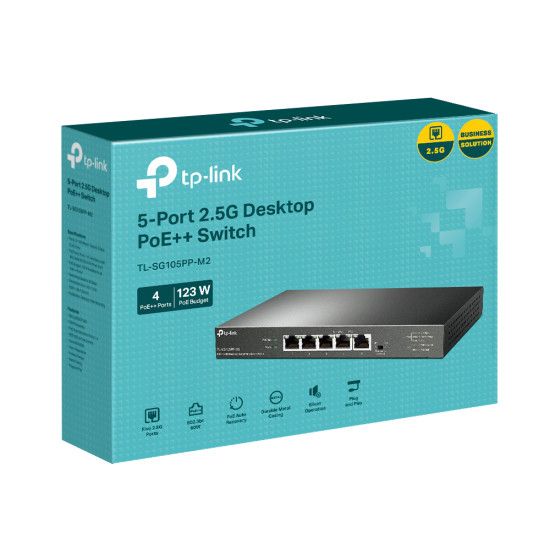 5-Port 2.5G Desktop Switch with 4-Port PoE++ 5-Port 2.5G Desktop Switch with 4-Port PoE++