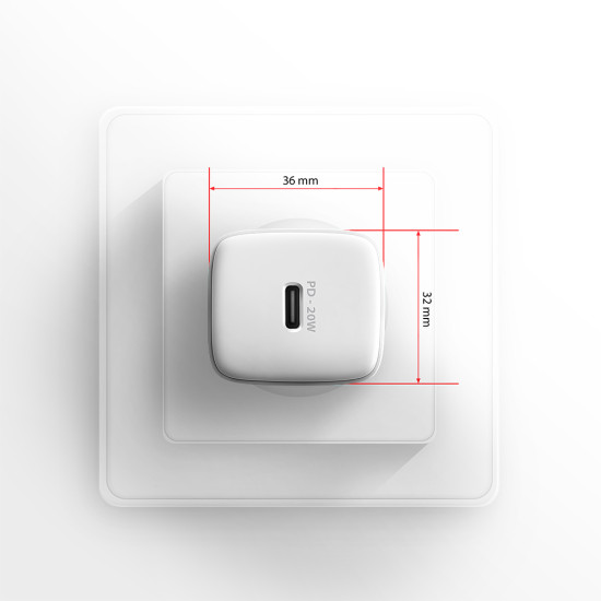 MOBILE CHARGER WALL USB-C 20W/1PORT WHITE ACU-PD20W AXAGON MOBILE CHARGER WALL USB-C 20W/1PORT WHITE ACU-PD20W AXAGON