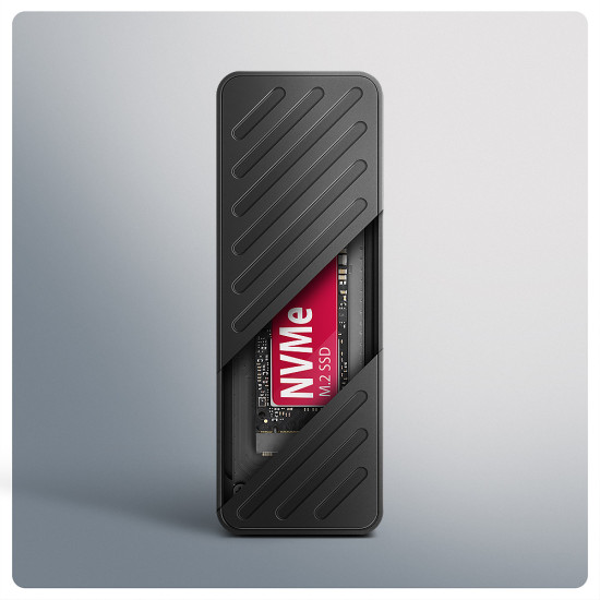 Axagon EEM2-20G NVMe-SSD-Gehäuse USB-C 3.2 20 Gbps 2230 - 2280 - schwarz SSD enclosure Black M.2 Axagon EEM2-20G NVMe-SSD-Gehäuse USB-C 3.2 20 Gbps 2230 - 2280 - schwarz SSD enclosure Black M.2