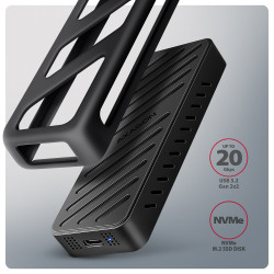 EEM2-20G NVMe-SSD-Gehäuse USB-C 3.2 20 Gbps 2230 - 2280 - schwarz