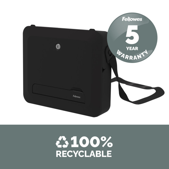 Fellowes Laptop Carry Case with Built-in Laptop Stand - Breyta Lockable Laptop Carry Case for Hybrid Working & Laptops Up To 14"/4KG - Black Fellowes Laptop Carry Case with Built-in Laptop Stand - Breyta Lockable Laptop Carry Case for Hybrid Working & Laptops Up To 14"/4KG - Black