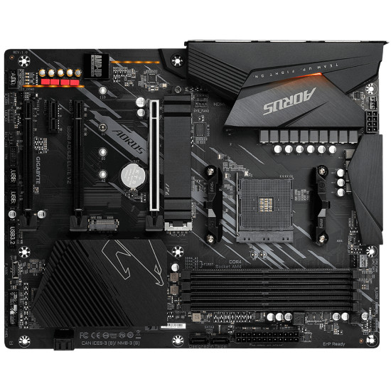 Mainboard|GIGABYTE|AMD B550|SAM4|ATX|Memory DDR4|Memory slots 4|1xPCI-Express 16x|2xPCI-Express 3.0 1x|1xPCI-Express 3.0 2x|2xM.2|1xHDMI|1xDisplayPort|2xUSB 2.0|5xUSB 3.2|1xOptical S/PDIF|1xRJ45|5xAudio port|B550AORUSELITEV21.5 Mainboard|GIGABYTE|AMD B550|SAM4|ATX|Memory DDR4|Memory slots 4|1xPCI-Express 16x|2xPCI-Express 3.0 1x|1xPCI-Express 3.0 2x|2xM.2|1xHDMI|1xDisplayPort|2xUSB 2.0|5xUSB 3.2|1xOptical S/PDIF|1xRJ45|5xAudio port|B550AORUSELITEV21.5