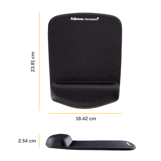 Fellowes Mouse Mat Wrist Support - PlushTouch Mouse Pad with Non Slip Rubber Base & Antibacterial Protection - Ergonomic Mouse Mat for Computer, Laptop, Home Office Use - Black Fellowes Mouse Mat Wrist Support - PlushTouch Mouse Pad with Non Slip Rubber Base & Antibacterial Protection - Ergonomic Mouse Mat for Computer, Laptop, Home Office Use - Black