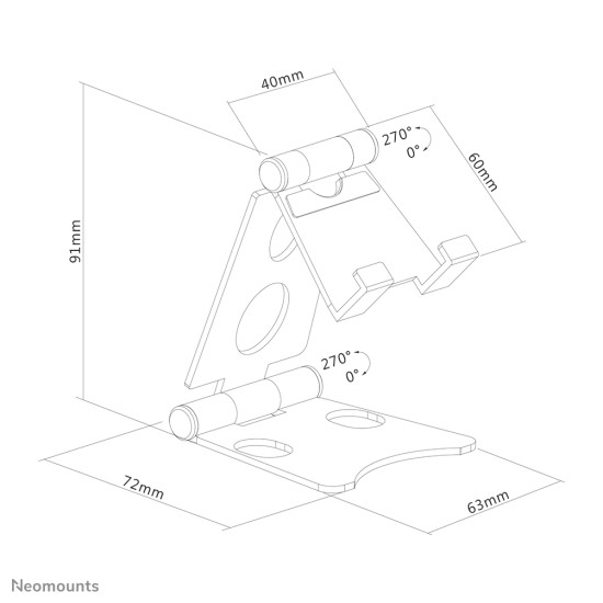 Neomounts DS10-150SL1 Phone stand up to 4.7" - foldable - universal