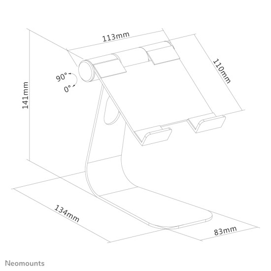 NEWSTAR TABLET DESK STAND (SUITED FOR TABLETS UP TO 11"), SILVER