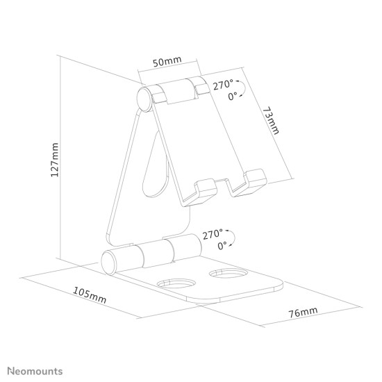 NEWSTAR PHONE DESK STAND (SUITED FOR PHONES UP TO 10"), SILVER