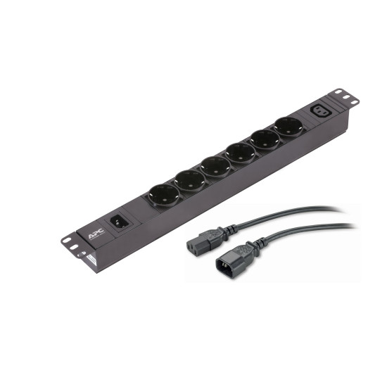 Easy Rack PDU, Basic, 1U, 1 Phase, 2.3kW, 230V, 10A, 6 SCHUKO and 1 C13 outlets, IEC60320 C14 inlet Easy Rack PDU, Basic, 1U, 1 Phase, 2.3kW, 230V, 10A, 6 SCHUKO and 1 C13 outlets, IEC60320 C14 inlet