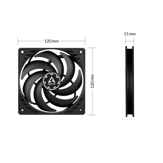ARCTIC P12 Slim PWM PST Pressure-optimised 120 mm PWM Fan with integrated Y-cable ARCTIC P12 Slim PWM PST Pressure-optimised 120 mm PWM Fan with integrated Y-cable