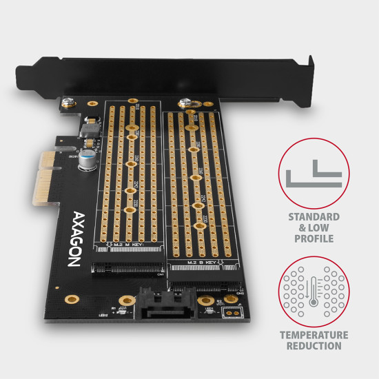 Axagon PCEM2-D interface cards/adapter Internal M.2, SATA Axagon PCEM2-D interface cards/adapter Internal M.2, SATA