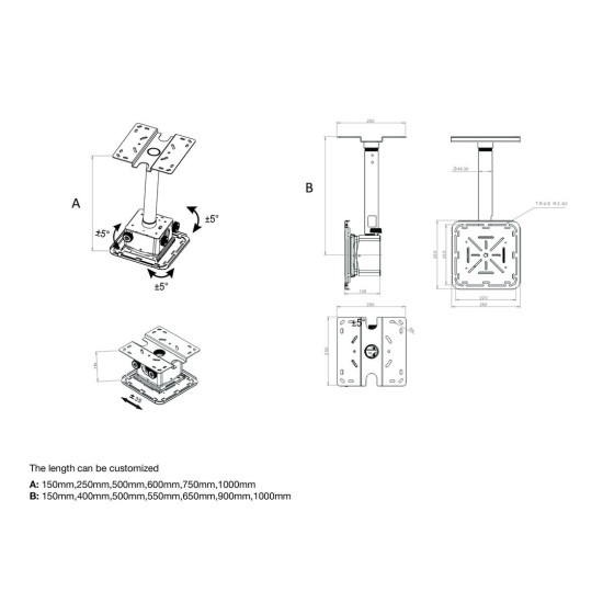 Multibrackets M Projector Mount Pro HD 40kg Black Multibrackets M Projector Mount Pro HD 40kg Black