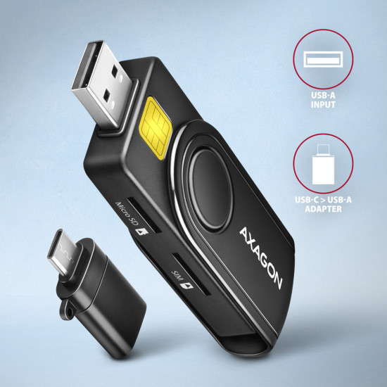 CARD READER USB-C+USB2.0 4SLOT/SMARTCARD CRE-SMP2A AXAGON CARD READER USB-C+USB2.0 4SLOT/SMARTCARD CRE-SMP2A AXAGON
