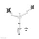 NEOMOUNTS SCREEN DESK MOUNT FOR TWO MONITORS, WHITE (CLAMP+GROMMET)