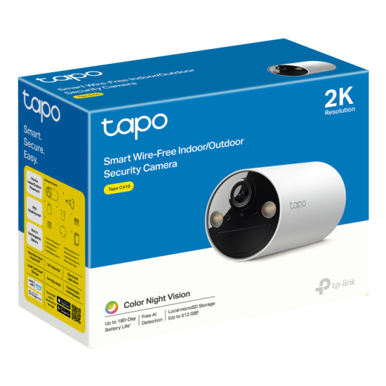 TP-Link Tapo C410 security camera Bullet IP security camera Outdoor 2304 x 1296 pixels Ceiling/wall TP-Link Tapo C410 security camera Bullet IP security camera Outdoor 2304 x 1296 pixels Ceiling/wall
