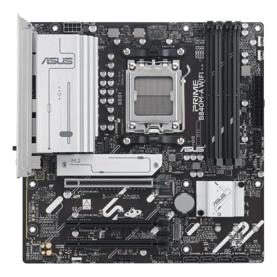 Mainboard|ASUS|AMD B840|SAM5|Micro-ATX|Memory DDR5|Memory slots 4|2xPCI-Express 3.0 16x|1xPCI-Express 4.0 16x|3xM.2|1xHDMI|2xDisplayPort|4xUSB 2.0|2xUSB 3.2|1xUSB-C|1xRJ45|3xAudio port|PRIMEB840M-AWIFI