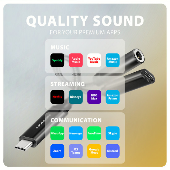 Axagon ADA-HCPD audio cable 0.1 m USB-C, 3.5 mm USB-C Black Axagon ADA-HCPD audio cable 0.1 m USB-C, 3.5 mm USB-C Black