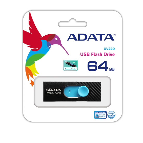 MEMORY DRIVE FLASH USB2 64GB/BLUE AUV220-64G-RBKBL ADATA MEMORY DRIVE FLASH USB2 64GB/BLUE AUV220-64G-RBKBL ADATA