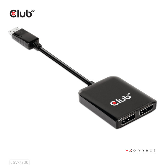 CLUB3D Multistream Transport (MST) Hub DisplayPort™1.4 to DisplayPort™1.4 Dual Monitor 4K60Hz M/F CLUB3D Multistream Transport (MST) Hub DisplayPort™1.4 to DisplayPort™1.4 Dual Monitor 4K60Hz M/F