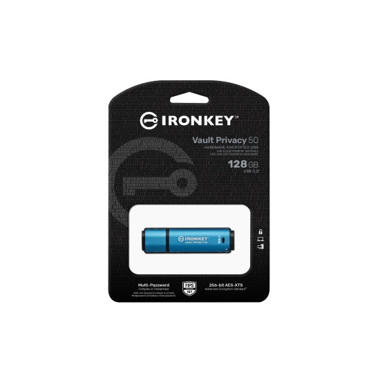 128GB IronKey Vault Privacy 50 AES-256 Encrypted, FIPS 197