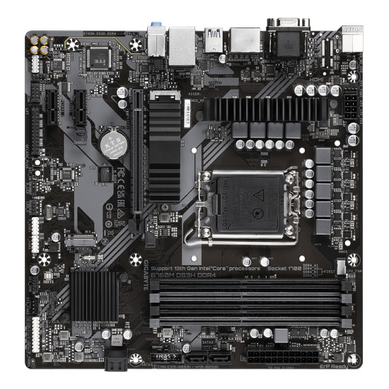 Mainboard|GIGABYTE|Intel B760 Express|LGA1700|Micro-ATX|Memory DDR4|Memory slots 4|2xPCI-Express 3.0 1x|1xPCI-Express 4.0 16x|2xM.2|1x15pin D-sub|1xHDMI|2xDisplayPort|2xUSB 2.0|3xUSB 3.2|1xUSB-C|1xPS/2|1xRJ45|3xAudio port|B760MDS3HDDR4 Mainboard|GIGABYTE|Intel B760 Express|LGA1700|Micro-ATX|Memory DDR4|Memory slots 4|2xPCI-Express 3.0 1x|1xPCI-Express 4.0 16x|2xM.2|1x15pin D-sub|1xHDMI|2xDisplayPort|2xUSB 2.0|3xUSB 3.2|1xUSB-C|1xPS/2|1xRJ45|3xAudio port|B760MDS3HDDR4