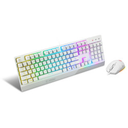 MSI VIGOR GK30 COMBO WHITE MEMchanical Gaming Keyboard + Gaming Mouse Bundle 'UK Layout, 6-Zone RGB Lighting Keyboard, Dual-Zone RGB Lighting Mouse, 5000 DPI Optical Sensor, MSI Center'