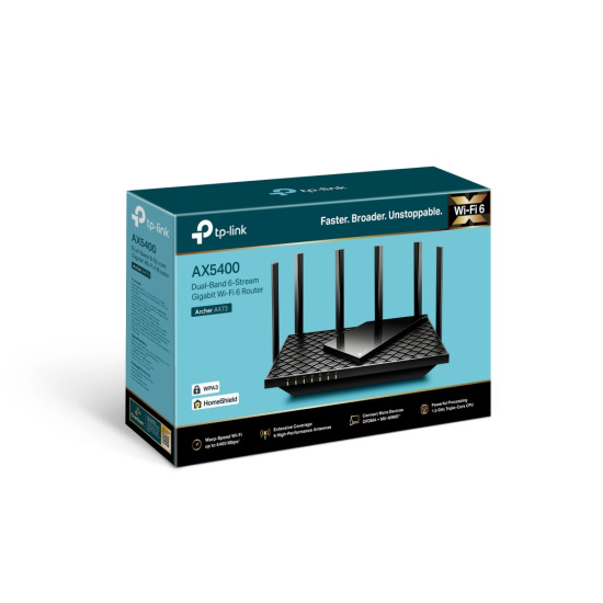 TP-Link Archer AX5400 Dual-Band Gigabit Wi-Fi 6 Router, Black TP-Link Archer AX5400 Dual-Band Gigabit Wi-Fi 6 Router, Black