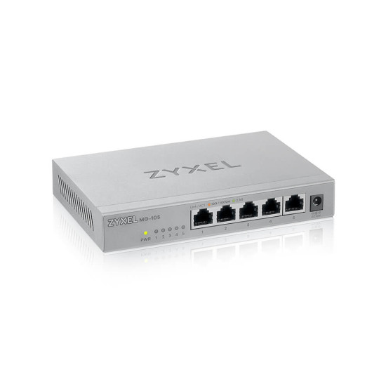 Zyxel MG-105 Unmanaged 2.5G Ethernet (100/1000/2500) Steel Zyxel MG-105 Unmanaged 2.5G Ethernet (100/1000/2500) Steel
