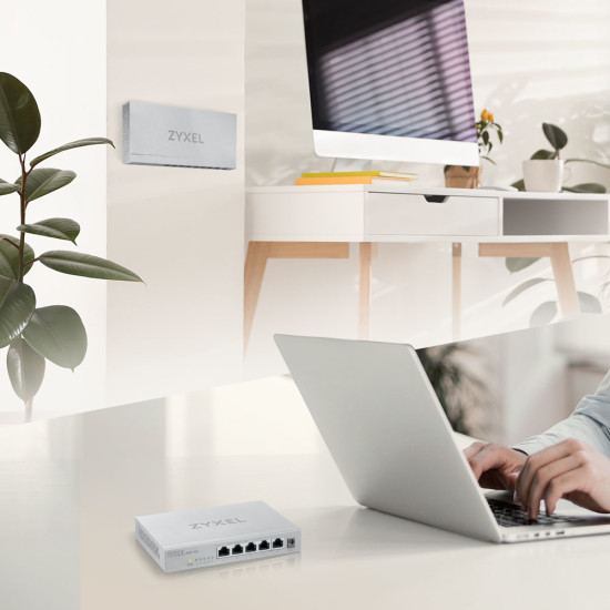 Zyxel MG-105 Unmanaged 2.5G Ethernet (100/1000/2500) Steel Zyxel MG-105 Unmanaged 2.5G Ethernet (100/1000/2500) Steel
