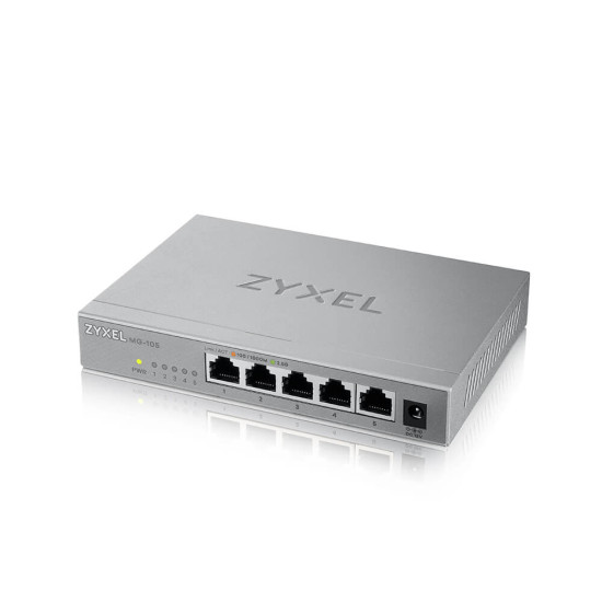 Zyxel MG-105 Unmanaged 2.5G Ethernet (100/1000/2500) Steel Zyxel MG-105 Unmanaged 2.5G Ethernet (100/1000/2500) Steel