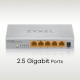 Zyxel MG-105 Unmanaged 2.5G Ethernet (100/1000/2500) Steel Zyxel MG-105 Unmanaged 2.5G Ethernet (100/1000/2500) Steel