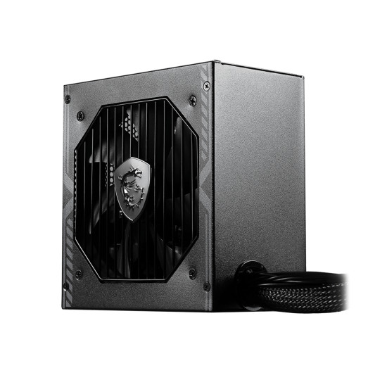 MSI MAG A650BN UK PSU '650W, 80 Plus Bronze certified, 12V Single-Rail, DC-to-DC Circuit, 120mm Fan, Non-Modular, Sleeved Cables, ATX Power Supply Unit, UK Powercord, Black' MSI MAG A650BN UK PSU '650W, 80 Plus Bronze certified, 12V Single-Rail, DC-to-DC Circuit, 120mm Fan, Non-Modular, Sleeved Cables, ATX Power Supply Unit, UK Powercord, Black'